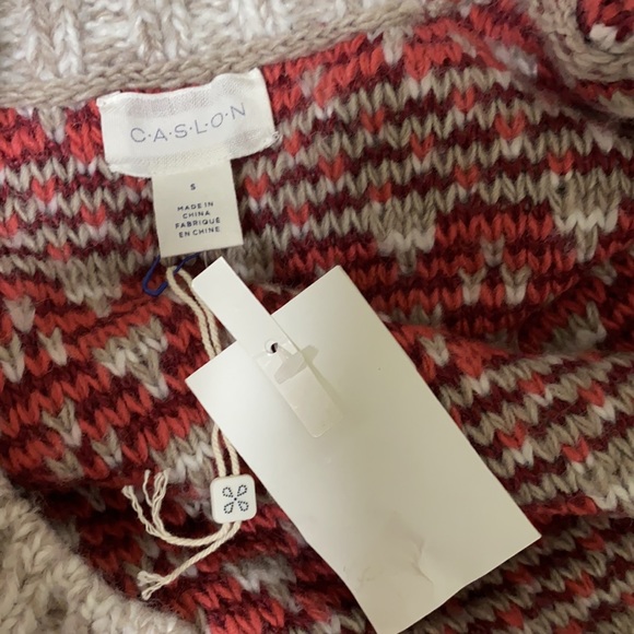 Caslon Multi Color Aztec Jacquard Sweater Coat - Picture 8 of 9